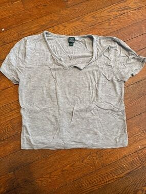 wild fable Light Gray Cropped T-Shirt